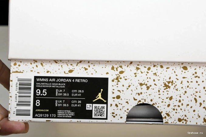 AQ9129-170 Gold Retro 4 Jordan Metallic 0803
